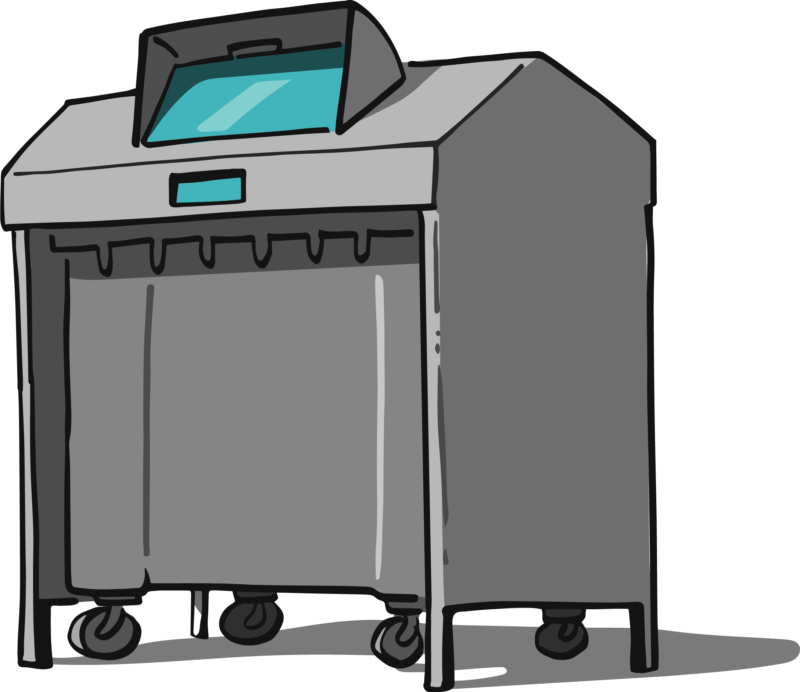 Dessin d'une poubelle intelligente